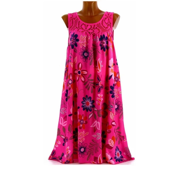 💕Naisten elegantti hihaton kukkakuvioinen mekko✨3 % alennuskuponkikoodi: VAL3