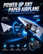 Up RC -paperilentokonepaketti gyroskooppivakaimella - DIY-sähköinen kauko-ohjattava lentokone kaksoispotkureilla, helppo taitto lentävä STEM-lelu