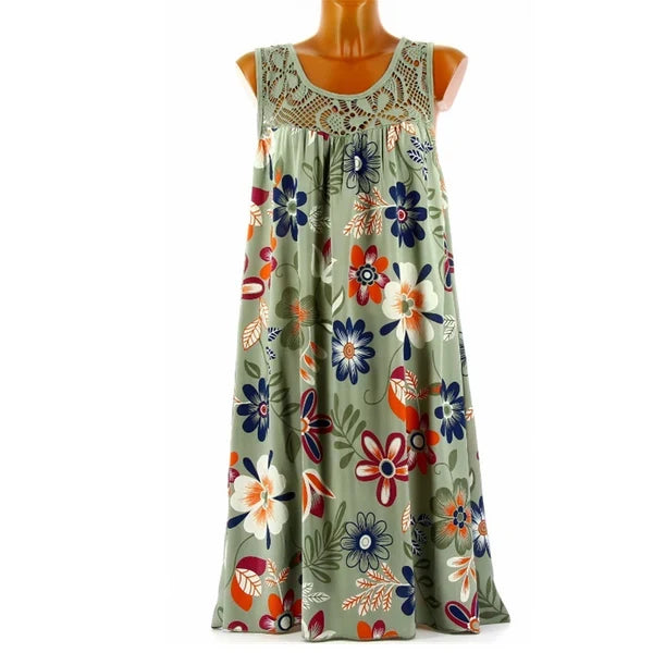 💕Naisten elegantti hihaton kukkakuvioinen mekko✨3 % alennuskuponkikoodi: VAL3