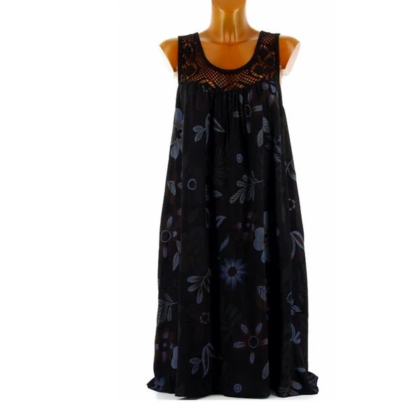 💕Naisten elegantti hihaton kukkakuvioinen mekko✨3 % alennuskuponkikoodi: VAL3