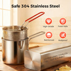 304 ruostumattomasta teräksestä valmistettu monitoiminen rasvakeitin