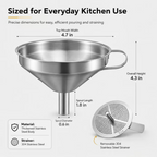 🍳 Kestävä keittiösuppilo paksunnetusta ruostumattomasta teräksestä ja 304-suodattimella