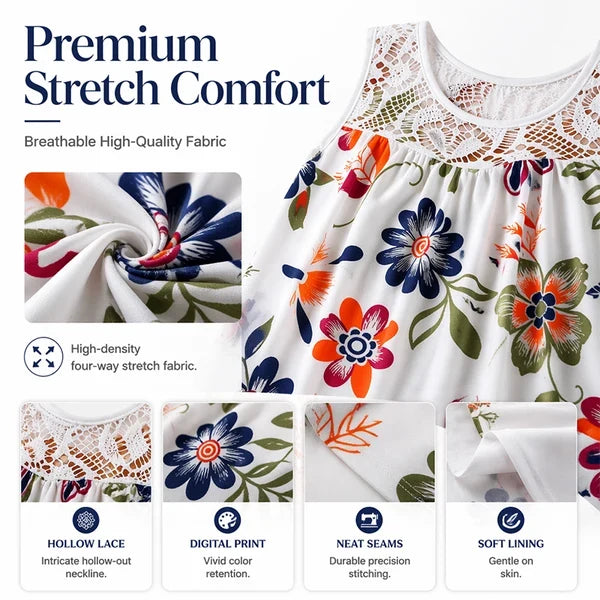 💕Naisten elegantti hihaton kukkakuvioinen mekko✨3 % alennuskuponkikoodi: VAL3