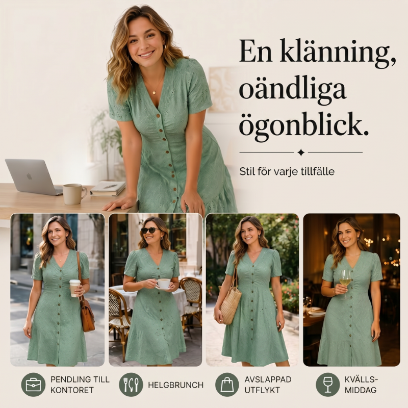 ✨ Elegantti pitsinen midimekko – V-pääntie, puhvihihat ja röyhelöhelma ✨✨3 % alennuskuponkikoodi: VAL3