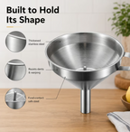 🍳 Kestävä keittiösuppilo paksunnetusta ruostumattomasta teräksestä ja 304-suodattimella