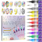 🎁Hett REA ⏳12-färg set med nagelkonstpennor