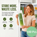 🥬 50/100 kpl uudelleenkäytettäviä pitkiä säilytyspusseja, kaksinkertaisella vetoketjulla suljettavia tuoreuspusseja keittiöön