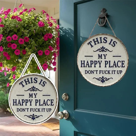 ✨Happy Place – Vintage-metallikyltti