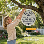 ✨Happy Place – Vintage-metallikyltti
