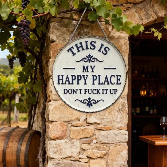 ✨Happy Place – Vintage-metallikyltti