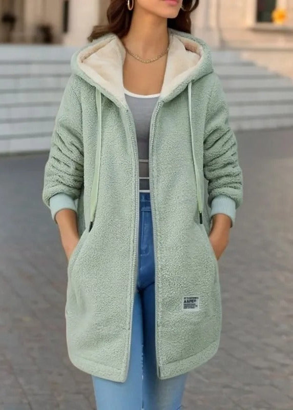 Pitkä teddykarvatakki hupulla ja fleecevuorella✨✨3 % alennuskuponkikoodi: VAL3