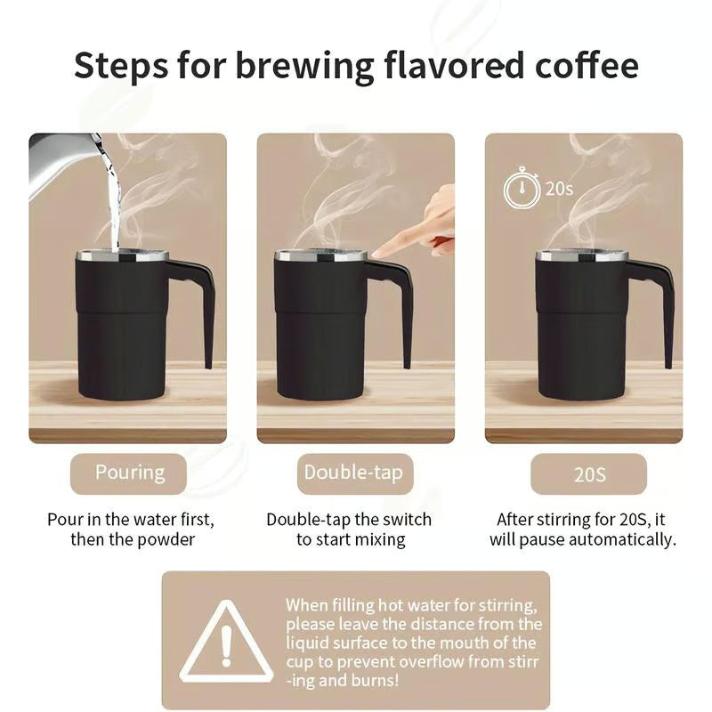 💥☕ Set med uppladdningsbara, automatiska, magnetiska omrörare för kaffe