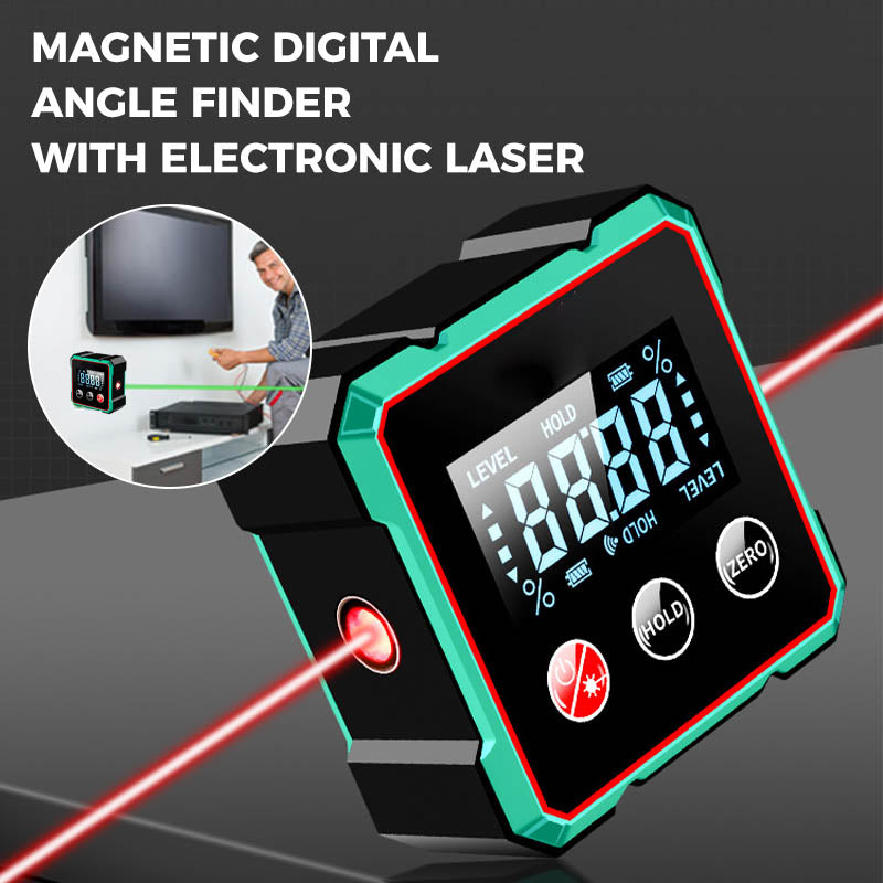 Magneettinen digitaalinen kulmamittari elektronisella laserilla