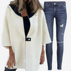 Naisten rento Stand Collar Half-zip takki