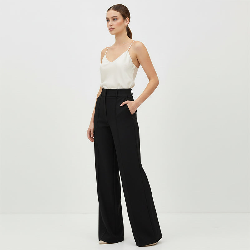 🌟👖 Tyylikkäät naisten housut korkealla vyötäröllä - rypyttömät ja kestävät toimistoon ja arkeen 🌿✨
