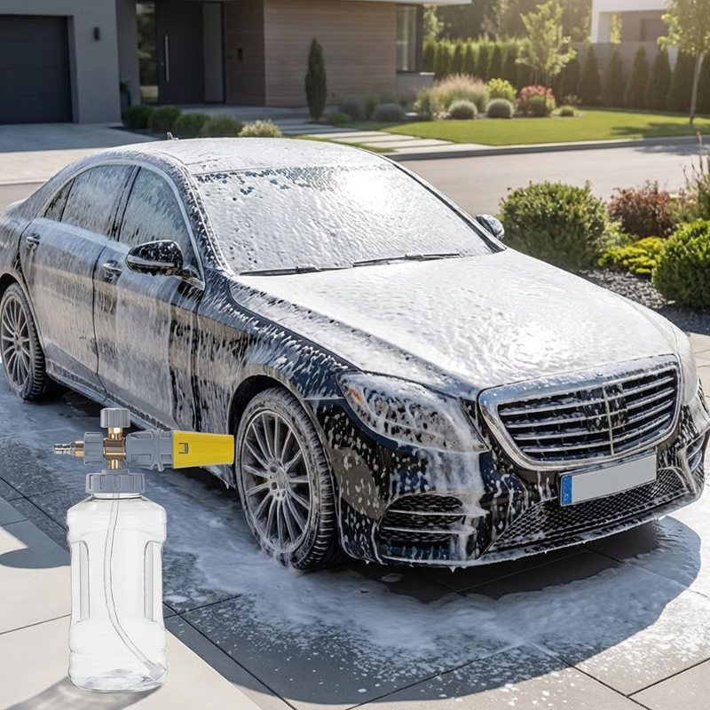 🧼 50% ALENNUS NYT! 🚗 Korkeapainevaahtokahva – Paksu vaahto, säädettävä suihku ja sopii kaikkiin tavallisiin painepesureihin 💦-✨Ilmainen toimitus