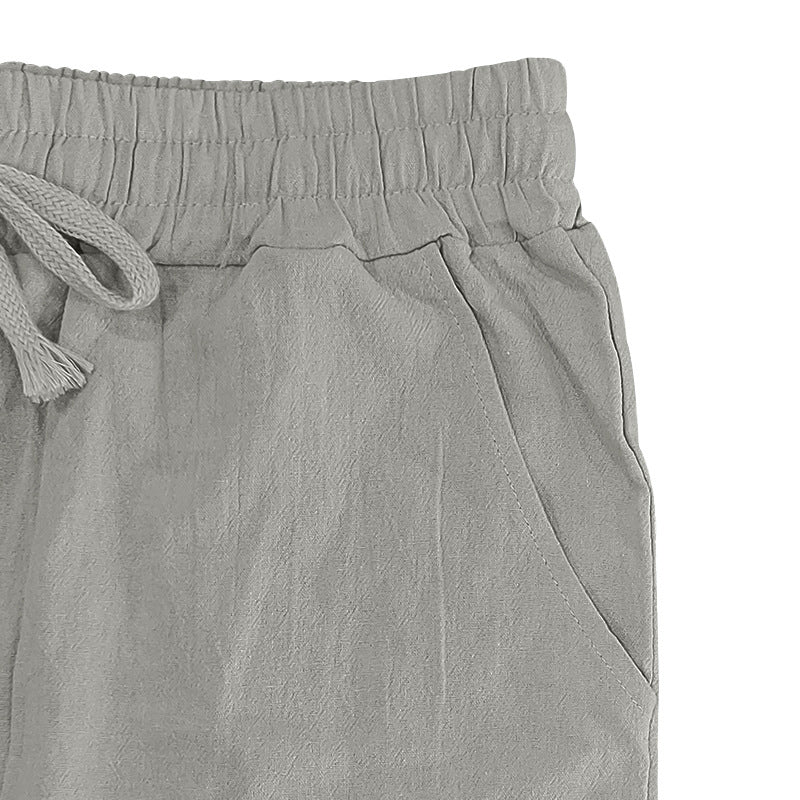 👖 50% ALE 🌿 | Rennot pellavahousut miehille - suorat lahkeet ja kiristysnyöri vyötäröllä