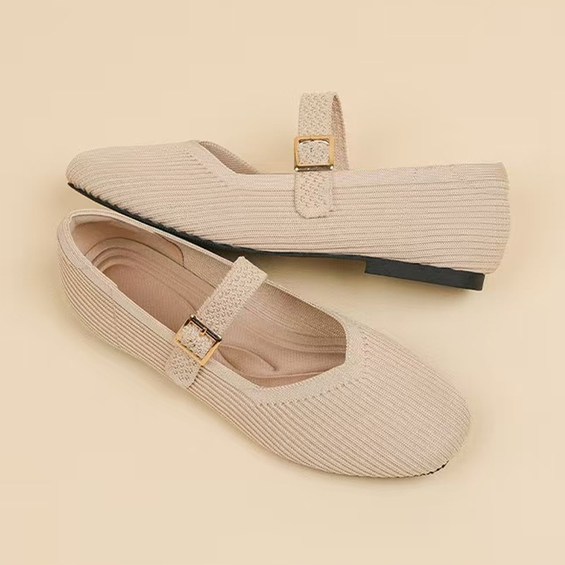 ✨ Hengittävät neliökärkiset ballerinat – Neulotut, kevyet, mukavat 👣