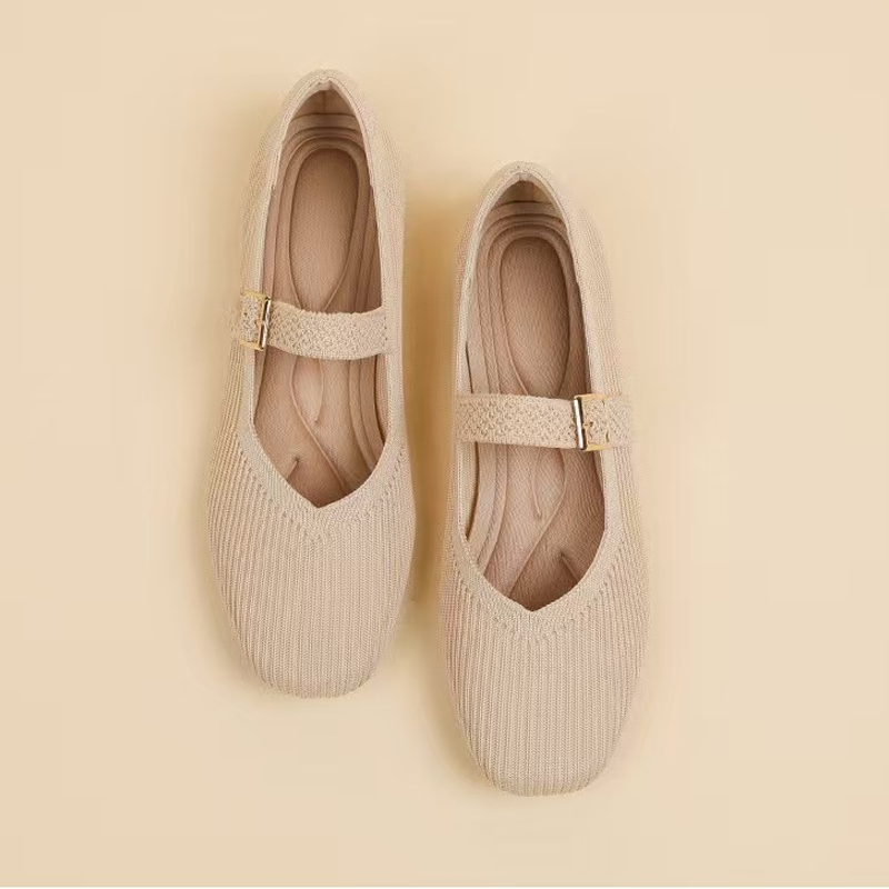 ✨ Hengittävät neliökärkiset ballerinat – Neulotut, kevyet, mukavat 👣