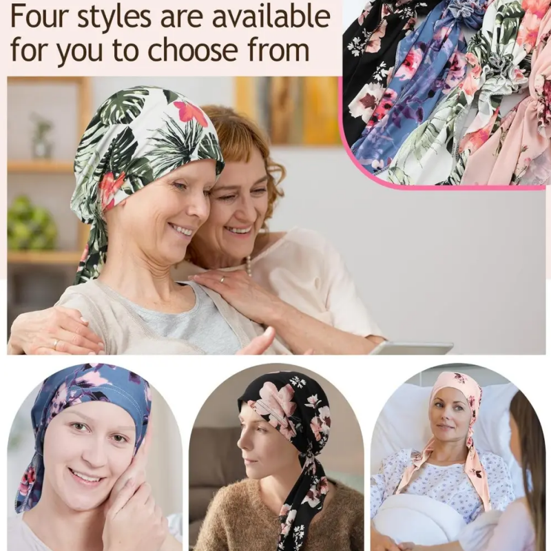 ✨ Valmiiksi sidottu huiviturbaani kukkakuviolla naisille – Pehmeä, joustava, monipuolinen 🌸