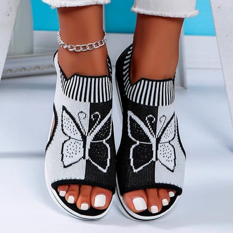 Naisten rennot peep-toe-korkokengät rantasandaalit