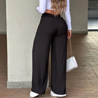 👖 RAJOITETUN AJAN 50% ALENNUS! 💥 Naisten housut, korkea vyötärö ja suorat lahkeet – etusauma, joustava takaosa, monikäyttöiset ✨3 % alennuskuponkikoodi: VAL3