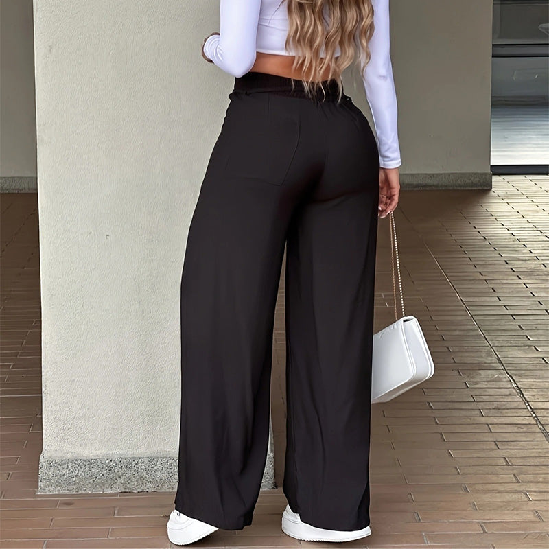 👖 RAJOITETUN AJAN 50% ALENNUS! 💥 Naisten housut, korkea vyötärö ja suorat lahkeet – etusauma, joustava takaosa, monikäyttöiset ✨3 % alennuskuponkikoodi: VAL3
