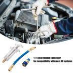 📢📢✨3 % alennuskuponkikoodi: VAL3 ⏰Ilmastointimaalin ja -öljyn injektori – Ensiluokkainen, erittäin kestävä messinki, 2500 PSI:n letku, R134a-pikaliitin, porrastettu läpinäkyvä runko · 230 g ✨