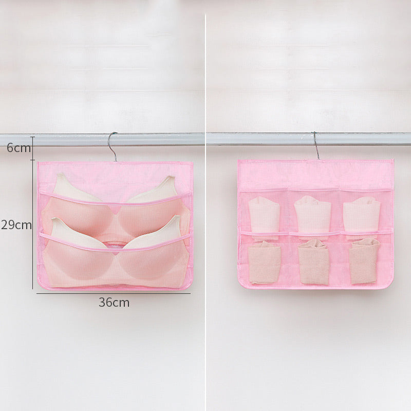 🧦 RAJOITETUN AJAN -50 % ALE! ✨ Kaksipuolinen alusvaatteiden säilytysteline – läpinäkyvä verkko, pyörivä koukku, tilaa säästävä 👙