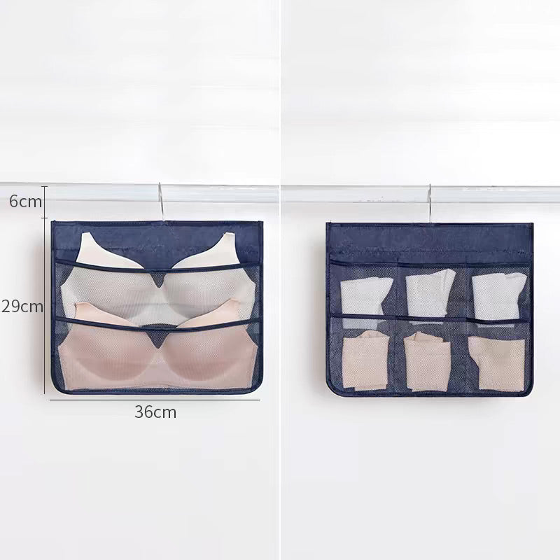 🧦 RAJOITETUN AJAN -50 % ALE! ✨ Kaksipuolinen alusvaatteiden säilytysteline – läpinäkyvä verkko, pyörivä koukku, tilaa säästävä 👙