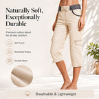 👖 Korkeavyötäröiset cargo-housut capripituudella - käytännölliset taskut ja rento istuvuus arkikäyttöön