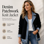 ⌛Rajoitetun ajan tarjous - Naisten elegantti denim-saumattu joustinneule takki✨3 % alennuskuponkikoodi: VAL3