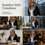 ⌛Rajoitetun ajan tarjous - Naisten elegantti denim-saumattu joustinneule takki✨3 % alennuskuponkikoodi: VAL3