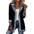 ⌛Rajoitetun ajan tarjous - Naisten elegantti denim-saumattu joustinneule takki✨3 % alennuskuponkikoodi: VAL3