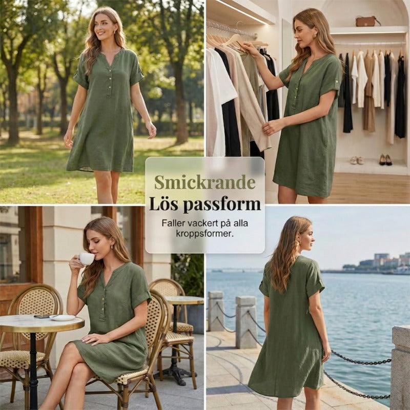 🏖️ 50% ALE! 👗 Naisten V-aukkoinen tunikamekko – väljä istuvuus, taskut ja hengittävä