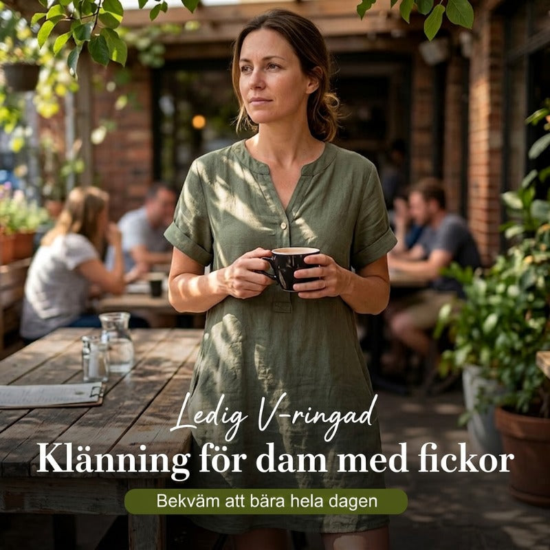 🏖️ 50% ALE! 👗 Naisten V-aukkoinen tunikamekko – väljä istuvuus, taskut ja hengittävä